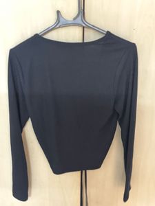Black Ruched Long Sleeve Top