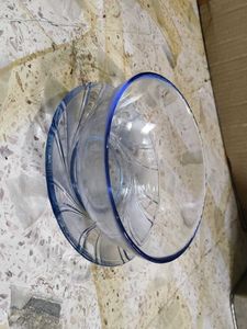 Elegant Blue Rimmed Glass Bowl