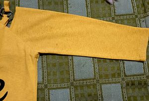 Yellow 'Selfie' Cold Shoulder Top
