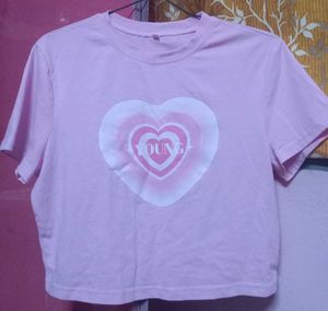 Cute Baby Pink Graphic Crop Top