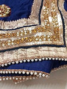 Royal Blue Embellished Saree