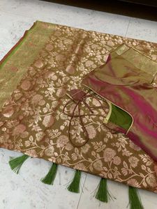 Elegant Silk Saree golden brown