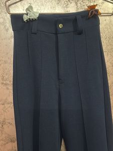Navy Blue Wide-Leg Trousers