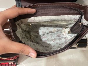 Brown Crossbody Bag with Black Strap