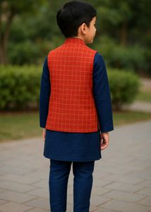 Men's Kurta Set with Waistcoat