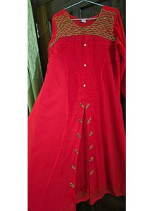 A Line Kurta Like Frock Having Front Cut Design