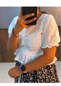 Broderie Anglaise White Crop Top