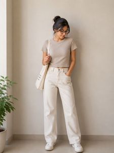 Women’s Ribbed Knit Crew Neck T-Shirt