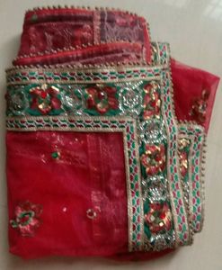 Meroon Colour Net Heavy Davani Best Fit For Marria