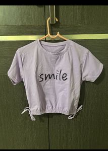 Lavender “Smile” Crop Top | Worn Once | Size M