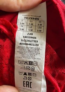 New Tezenis Red Brief-sheer lace front