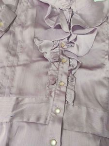 Elegant Ruffled Satin Blouse
