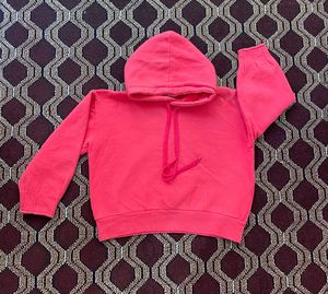 Hot Pink cropped boxy fit Hoodie