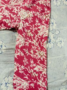 Beautiful Red Floral Printed short Kurti(unused