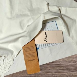 Etam Luxurious White Lace Trim Briefs