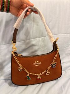 Coach Brown Suede Shoulder Bag