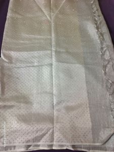 New Tissue Silk Saree- Silver Color