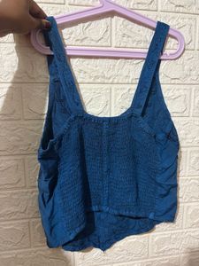 Boho Embroidered Teal Tank Top