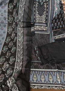 Elegant Black Printed Kurta Set