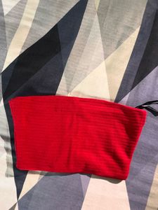 Red bandeau top