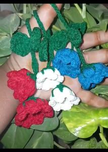Crocheted Flower Hair Ties
