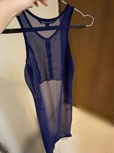 Elegant Navy Blue High Low shrug