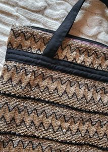 Unique Zigzag Weave Tote Bag