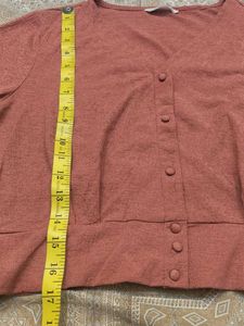 ONLY Coral Textured V-Neck Top