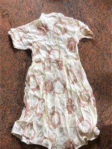 Cream dress with Abstract Print (offers and