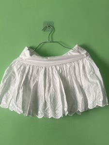 Chic White Eyelet Mini Skirt