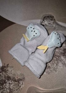 Cute Pink and grey Baby Socks with Grips