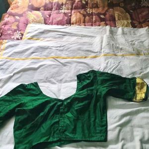 two no lining blouse with silk like borders