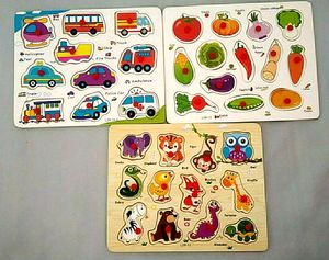 Wooden Puzzle game for 3+ years kids👶