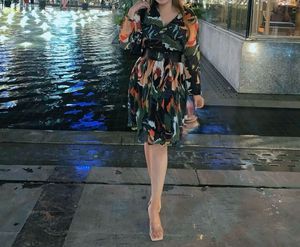 Vibrant Print Midi Dress with Belt