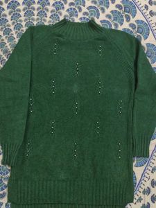 Elegant Green Knit Sweater
