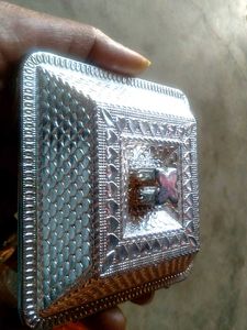 Decorative Silver and Orange Jewel Box