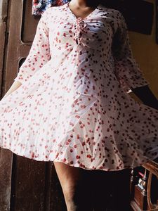 Pink Mini Flared Dress