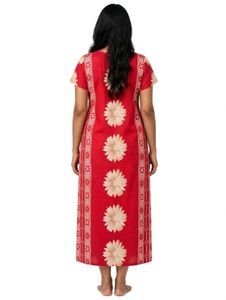 Red cotton nighty for women's