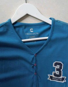 Freeculta Blue Casual T-Shirt