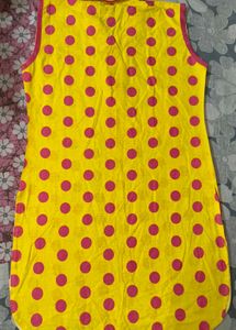 Yellow Polka Dot Kurti