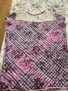 Floral Plaid Button-Up Top