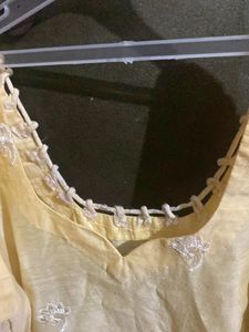 Cream Embroidered Kurti
