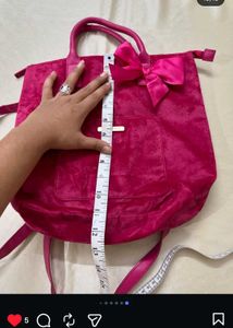 juicy couture Hot Pink Velvet Bow Tote Bag