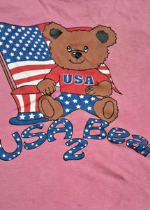 Pink "USA Bear" Graphic Tank Top