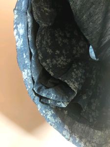 White Stag Women's Blue Floral Jean Skort With Short Inside