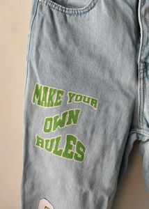 Tokyo Talkies Light washed printed denim