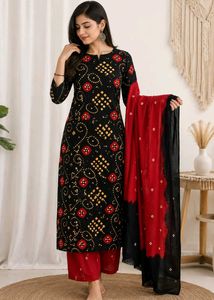 original cutton bandhani suit matiriyal 👗