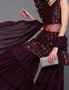 New Kurta with Sharara dupatta 3 piec
