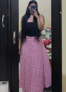 Stylish Pink Printed Ethnic Skirt