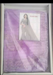Silver Coin Lilac Embellished Saree combo of 2
